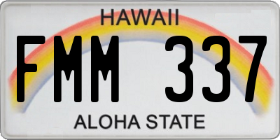 HI license plate FMM337