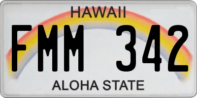 HI license plate FMM342