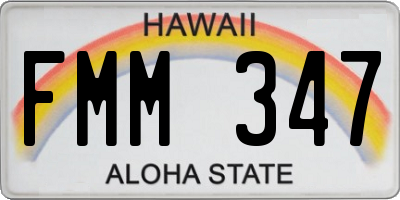 HI license plate FMM347