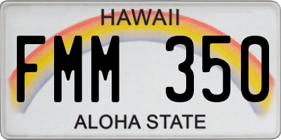HI license plate FMM350