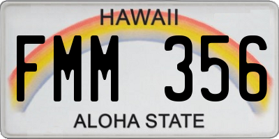 HI license plate FMM356