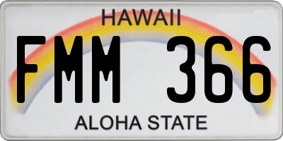 HI license plate FMM366