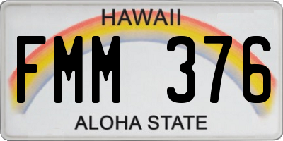 HI license plate FMM376