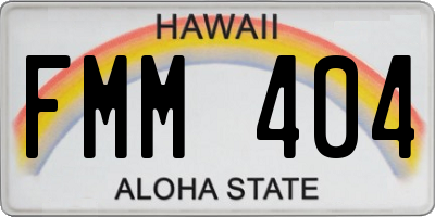 HI license plate FMM404