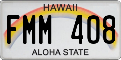 HI license plate FMM408