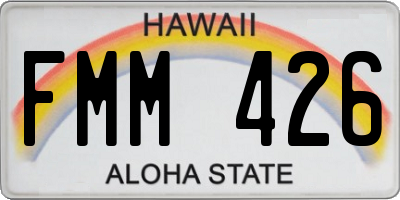 HI license plate FMM426