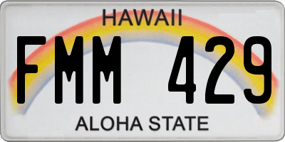 HI license plate FMM429