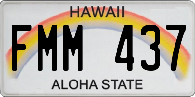 HI license plate FMM437