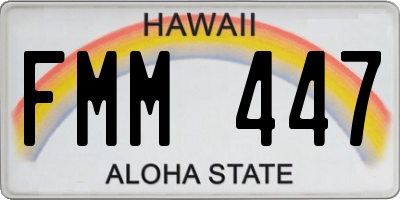 HI license plate FMM447