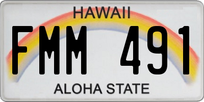 HI license plate FMM491