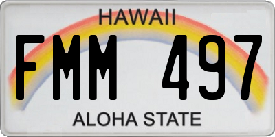 HI license plate FMM497