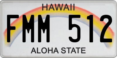 HI license plate FMM512