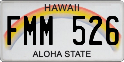 HI license plate FMM526