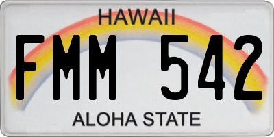 HI license plate FMM542
