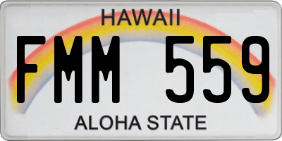 HI license plate FMM559