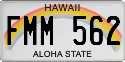 HI license plate FMM562