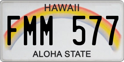 HI license plate FMM577