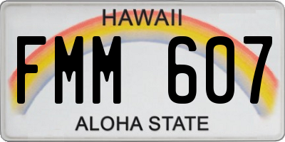 HI license plate FMM607