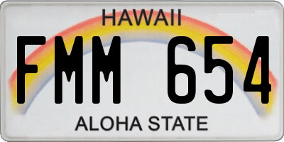 HI license plate FMM654