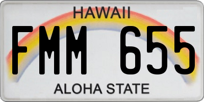 HI license plate FMM655