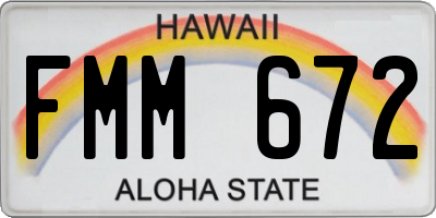 HI license plate FMM672