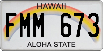 HI license plate FMM673