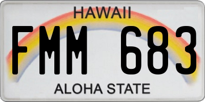 HI license plate FMM683