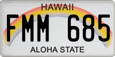 HI license plate FMM685