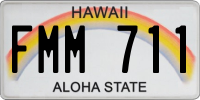 HI license plate FMM711