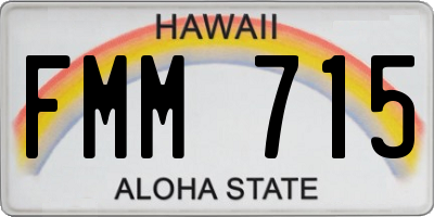 HI license plate FMM715