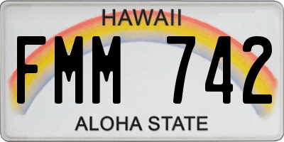 HI license plate FMM742