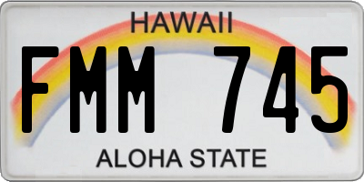HI license plate FMM745