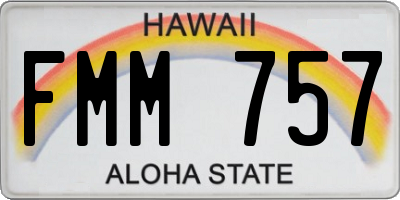 HI license plate FMM757