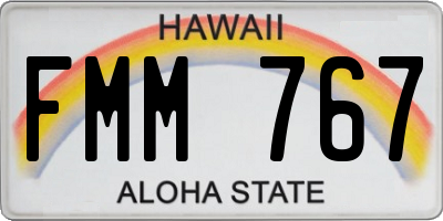 HI license plate FMM767