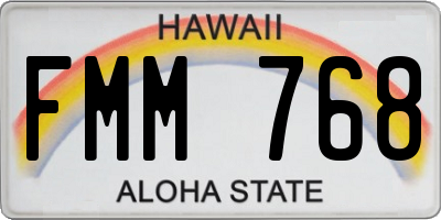 HI license plate FMM768