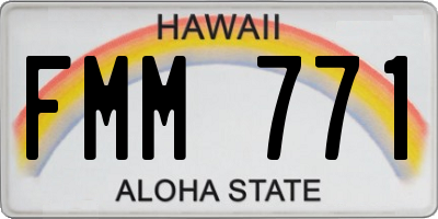 HI license plate FMM771