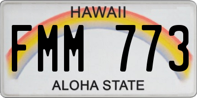 HI license plate FMM773