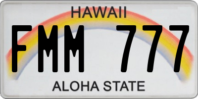 HI license plate FMM777