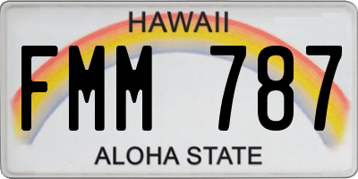 HI license plate FMM787