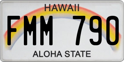 HI license plate FMM790