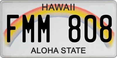 HI license plate FMM808