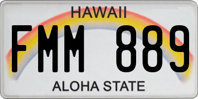 HI license plate FMM889