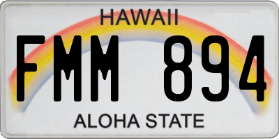 HI license plate FMM894