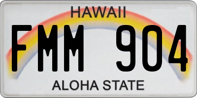 HI license plate FMM904