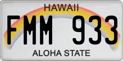 HI license plate FMM933