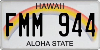 HI license plate FMM944