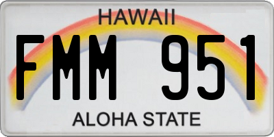 HI license plate FMM951