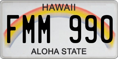 HI license plate FMM990