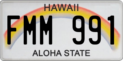 HI license plate FMM991