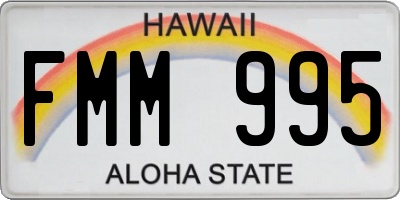 HI license plate FMM995